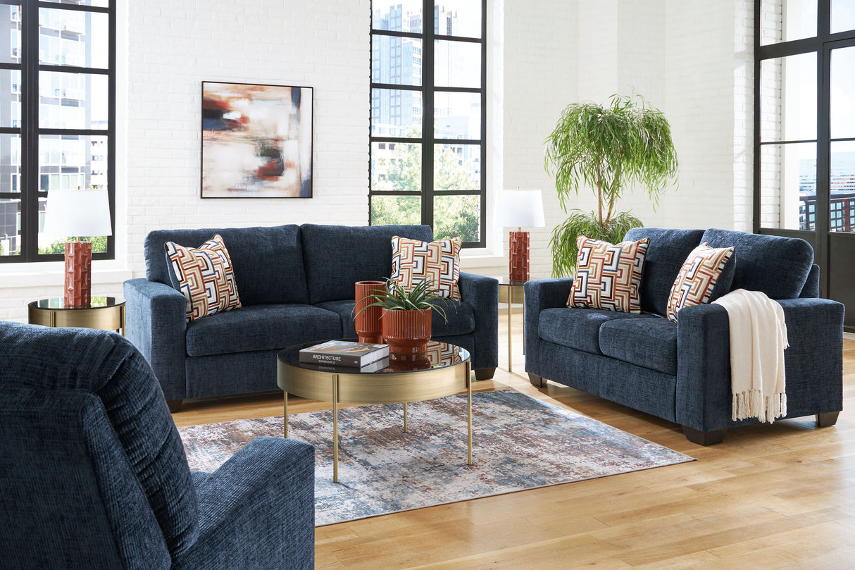 Aviemore - Living Room Set Blue 3 Pc. Sofa, Loveseat, Chair by Signature Design by Ashley® | Bel Furniture