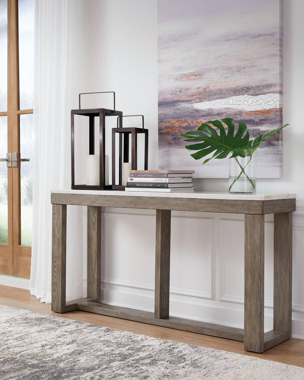 Loyaska - Brown / Ivory - Sofa Table by Signature Design by Ashley® | Bel Furniture