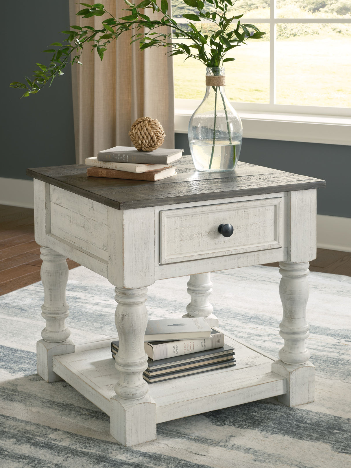 Havalance - White / Gray - Square End Table by Signature Design by Ashley® | Bel Furniture