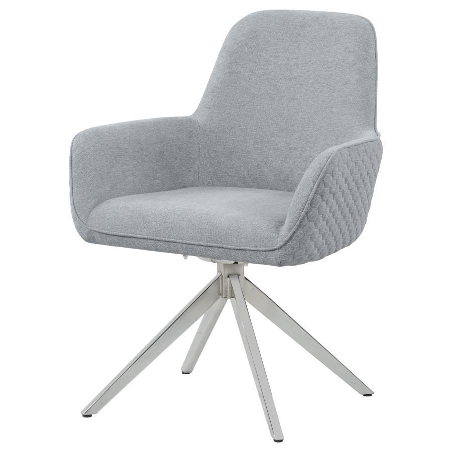 Abby - Fabric Upholstered Swivel Dining Arm Chair - Light Gray by CoasterElevations | Bel Furniture