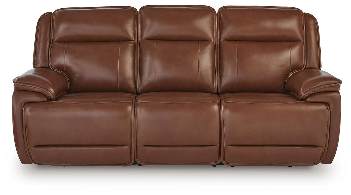 Healy Pier - Chocolate - Power Reclining Sofa / Adj Headrest by Signature Design by Ashley® | Bel Furniture