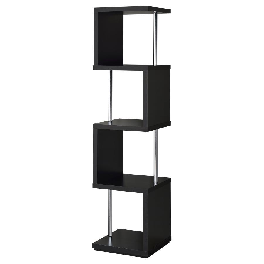 Baxter - 4-shelf Bookcase Black by CoasterEveryday | Bel Furniture