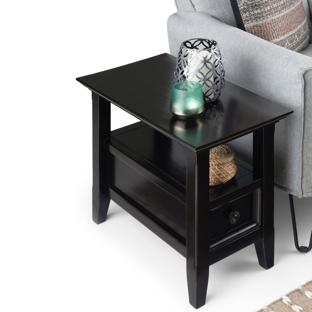 Amherst - Narrow Side Table - Hickory Brown by Simpli-Home | Bel Furniture
