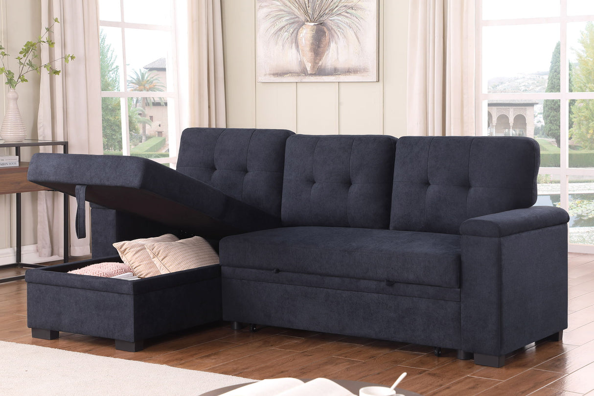 Lucca II - 84.5"W Reversible Sleeper Sectional Sofa with Storage Chaise by Lilola Home | Bel Furniture