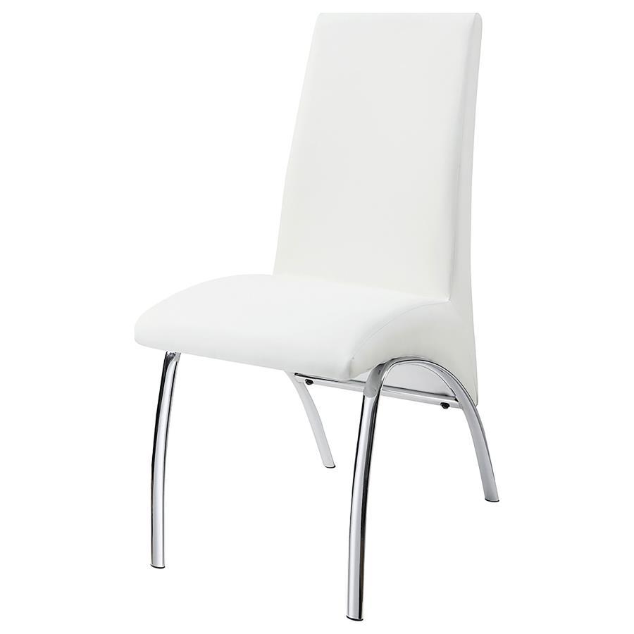 Bishop - Upholstered Dining Side Chair (Set of 2) - White by CoasterEssence | Bel Furniture