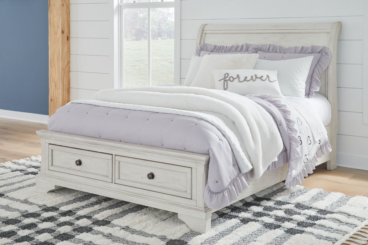 Robbinsdale - Sleigh Bed Beige Full 2 Storage Drawers by Signature Design by Ashley® | Bel Furniture