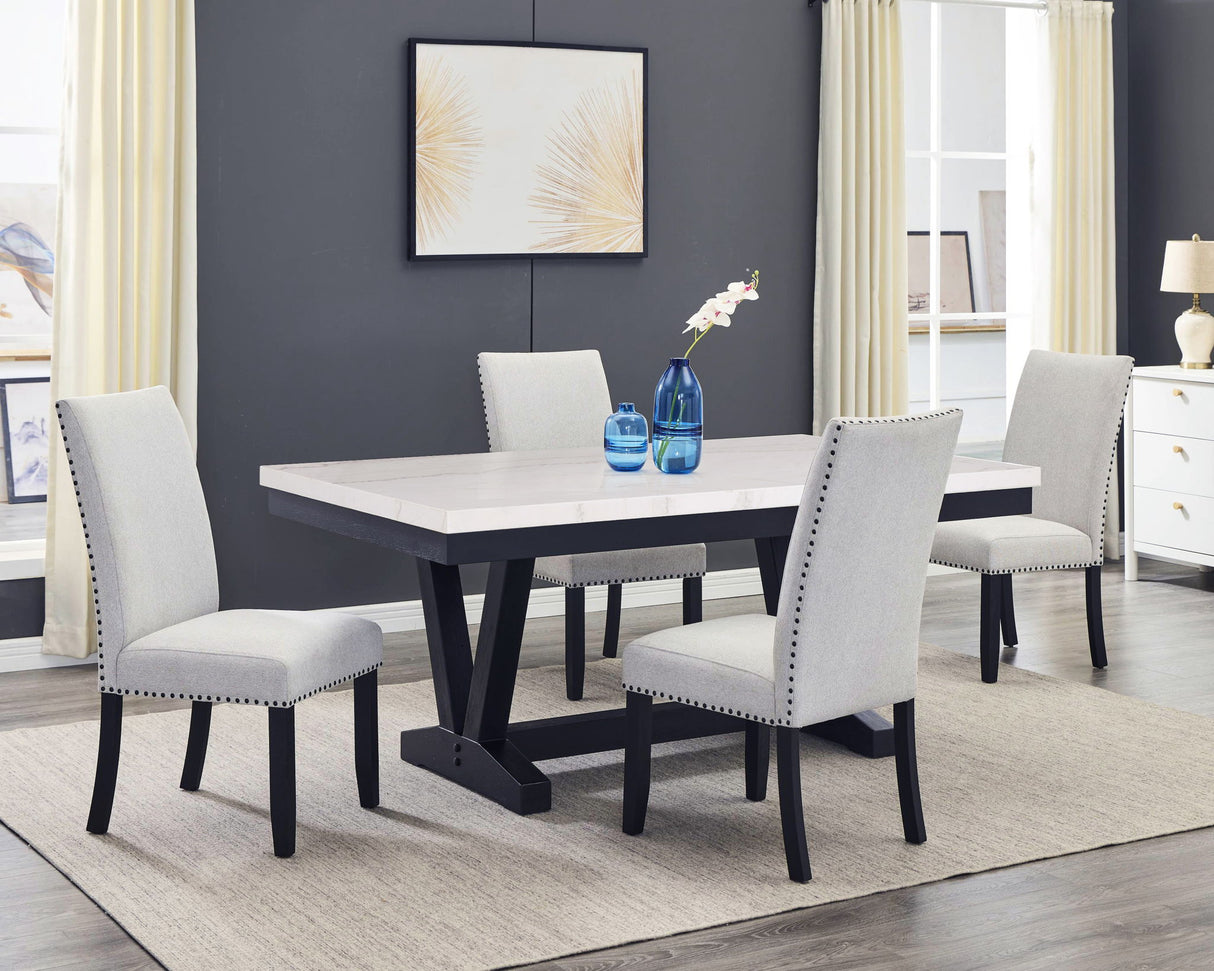 Varley - Rectangular Dinnig Room Set Black 5 Pc. Table, 4 Chairs by Crown Mark | Bel Furniture