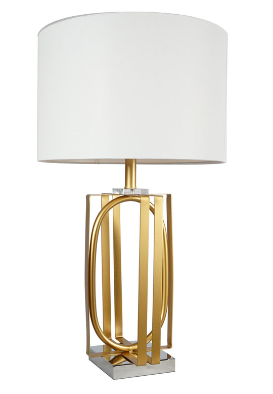 Table Lamp - Gold & White by Crown Mark | Bel Furniture