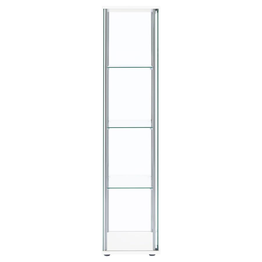 Bellatrix - 4-Shelf Clear Glass Curio Cabinet by CoasterEveryday | Bel Furniture