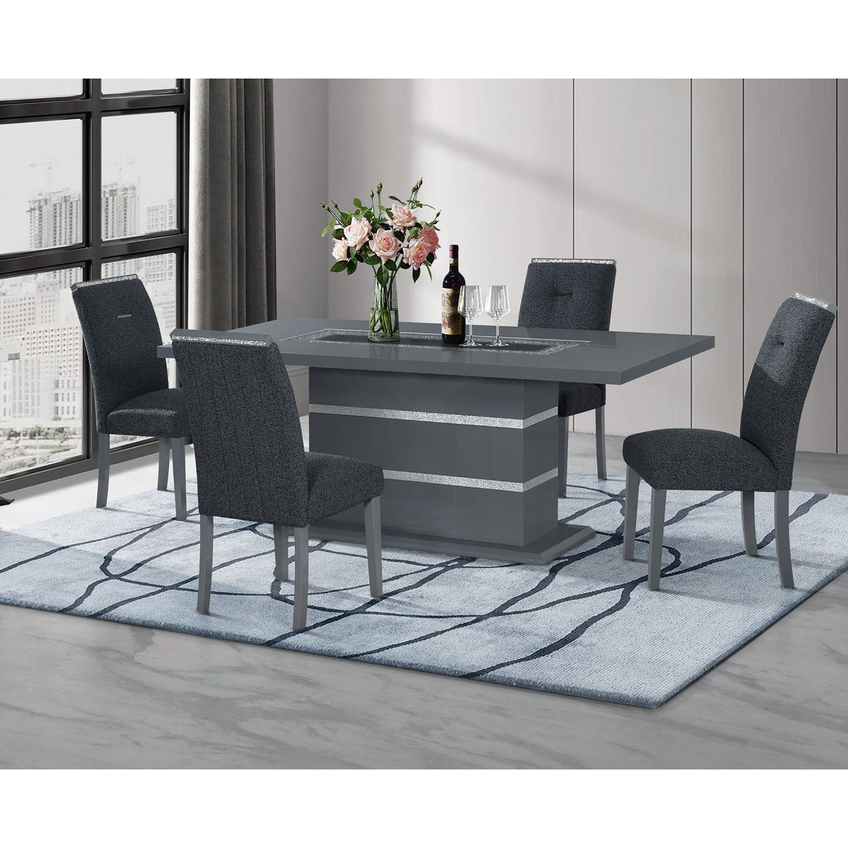 Ariya - Dining Table - Dark Gray