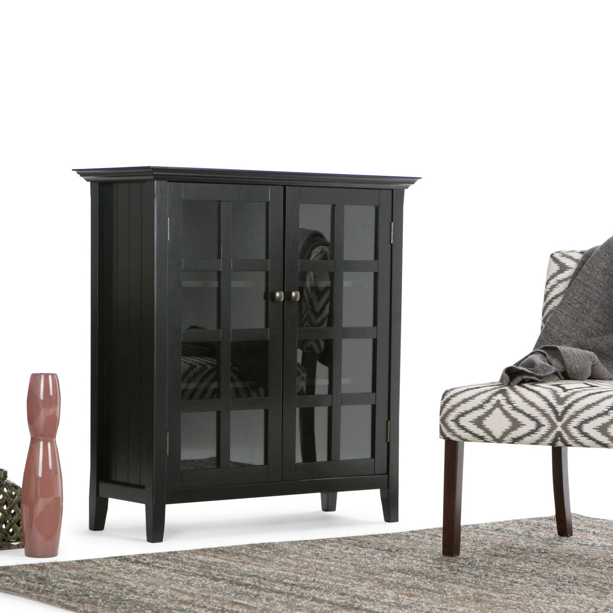 Acadian - Medium Storage Cabinet, Handcrafted by Simpli-Home | Bel Furniture