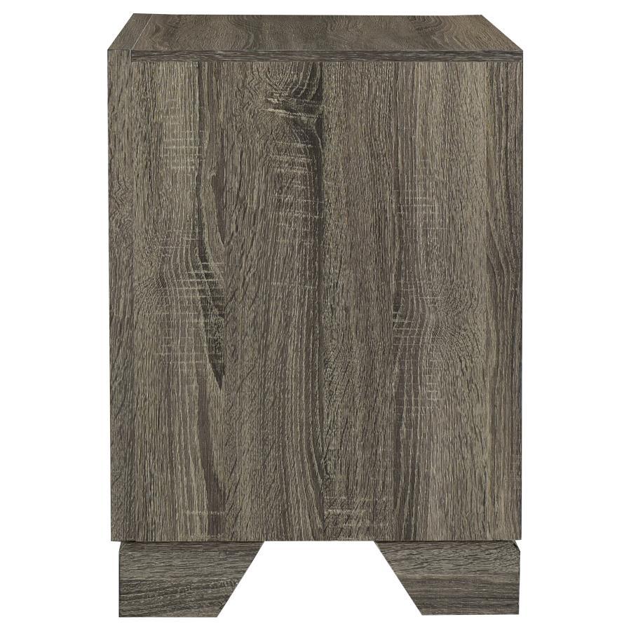 Wright - 2-Drawer Nightstand Bedside Table - Brown Oak by Coaster Fine Furniture | Bel Furniture