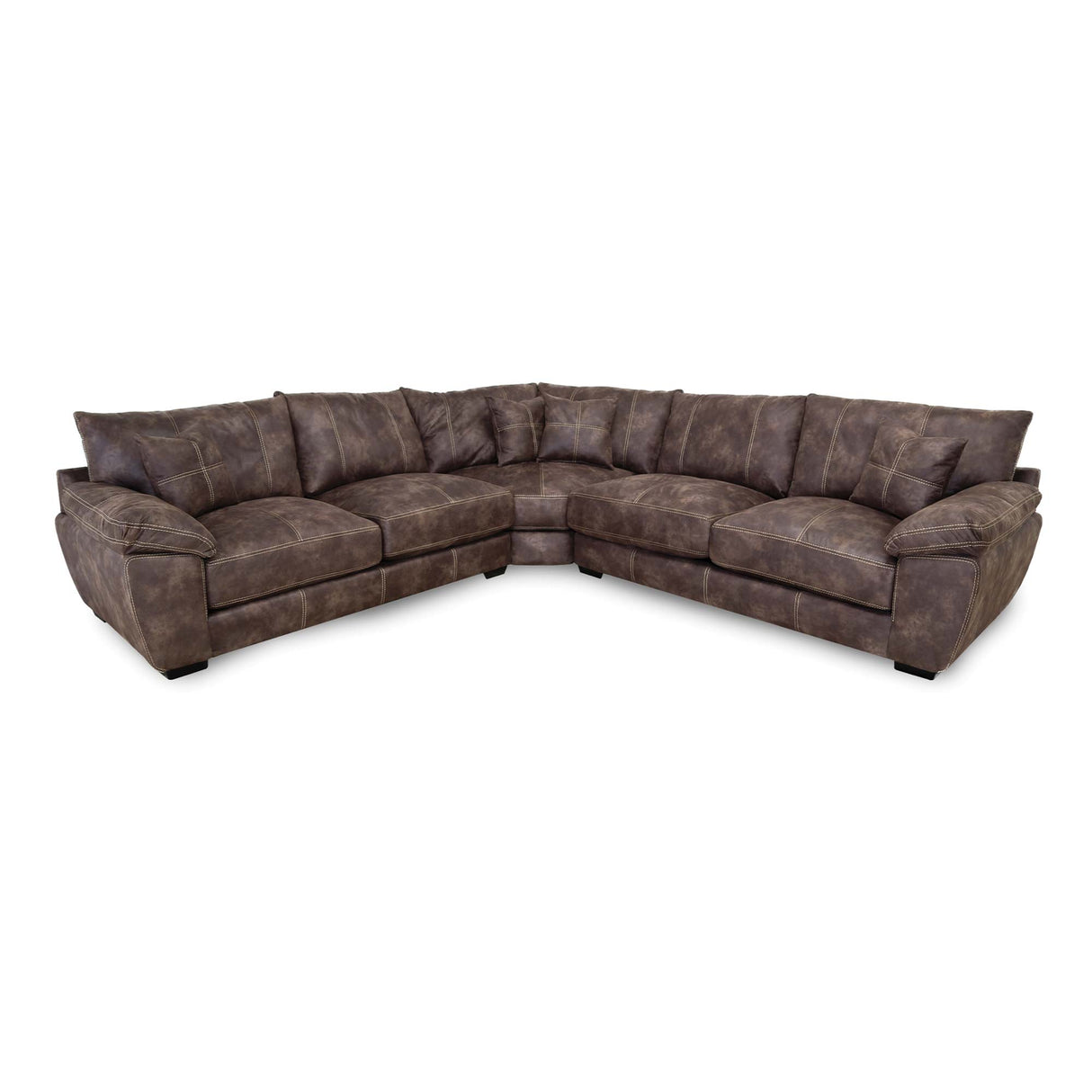 840 Teagan Rustic Brown 3-Piece L-Shaped Sectional Sofa with Reversible Cushions