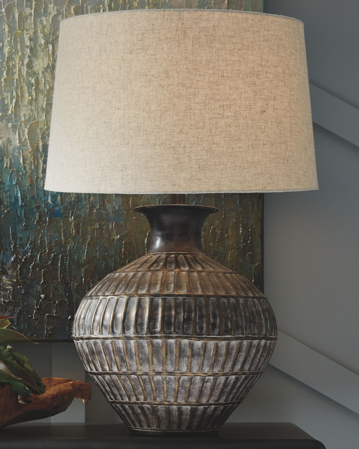 Magan - Antique Bronze Finish - Metal Table Lamp by Signature Design by Ashley® | Bel Furniture