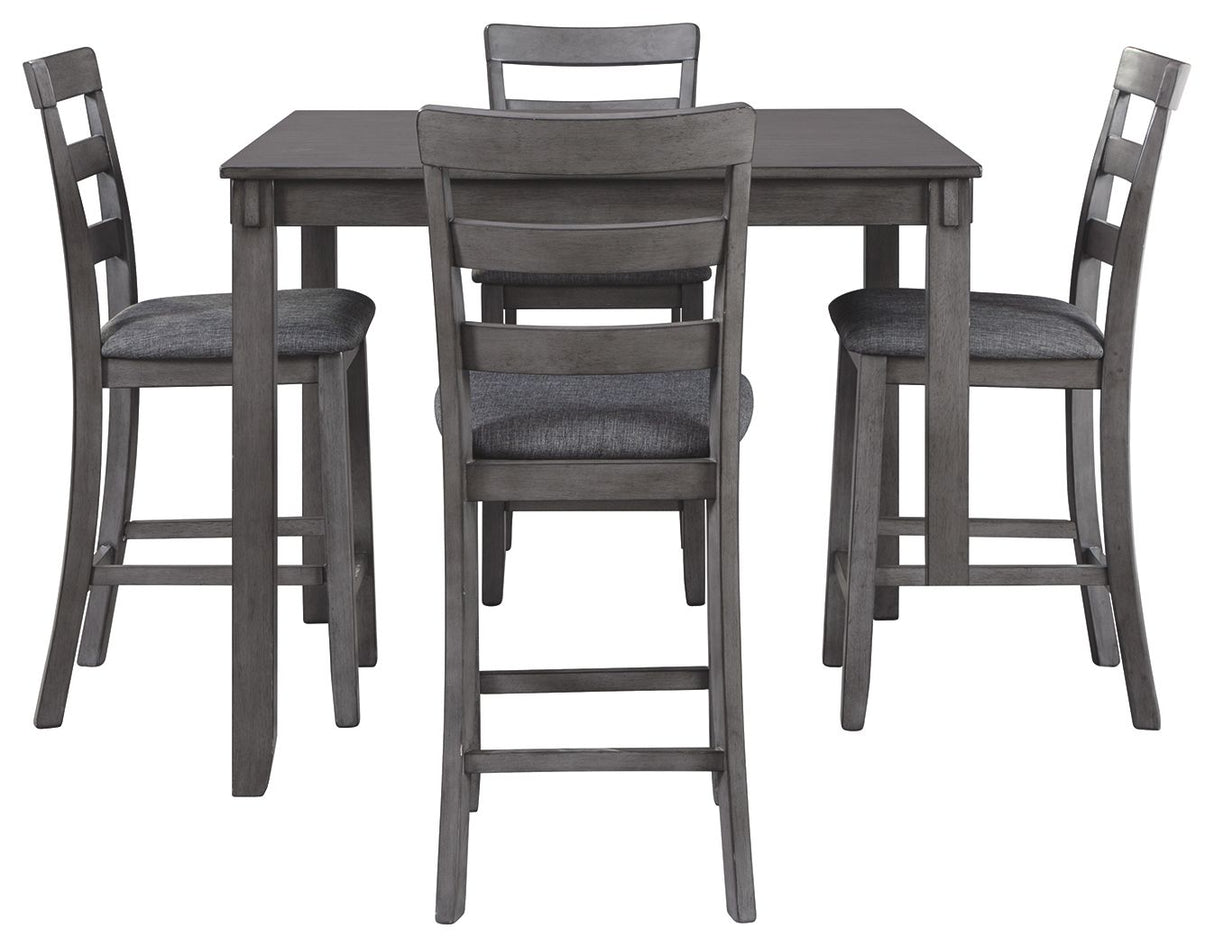 Bridson - Gray - Square Counter TBL Set (Set of 5) by Signature Design by Ashley® | Bel Furniture