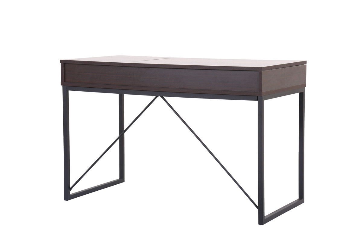 Juno - Wood Lift Top Desk With Hidden Storage And Drawer - Dark Brown by Lilola Home | Bel Furniture