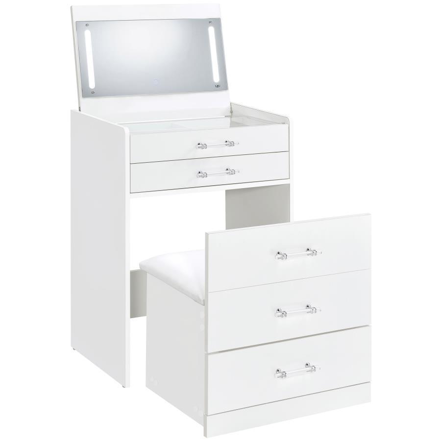 Danbury - 3-Drawer Makeup Vanity & Stool Set by Coaster Fine Furniture | Bel Furniture