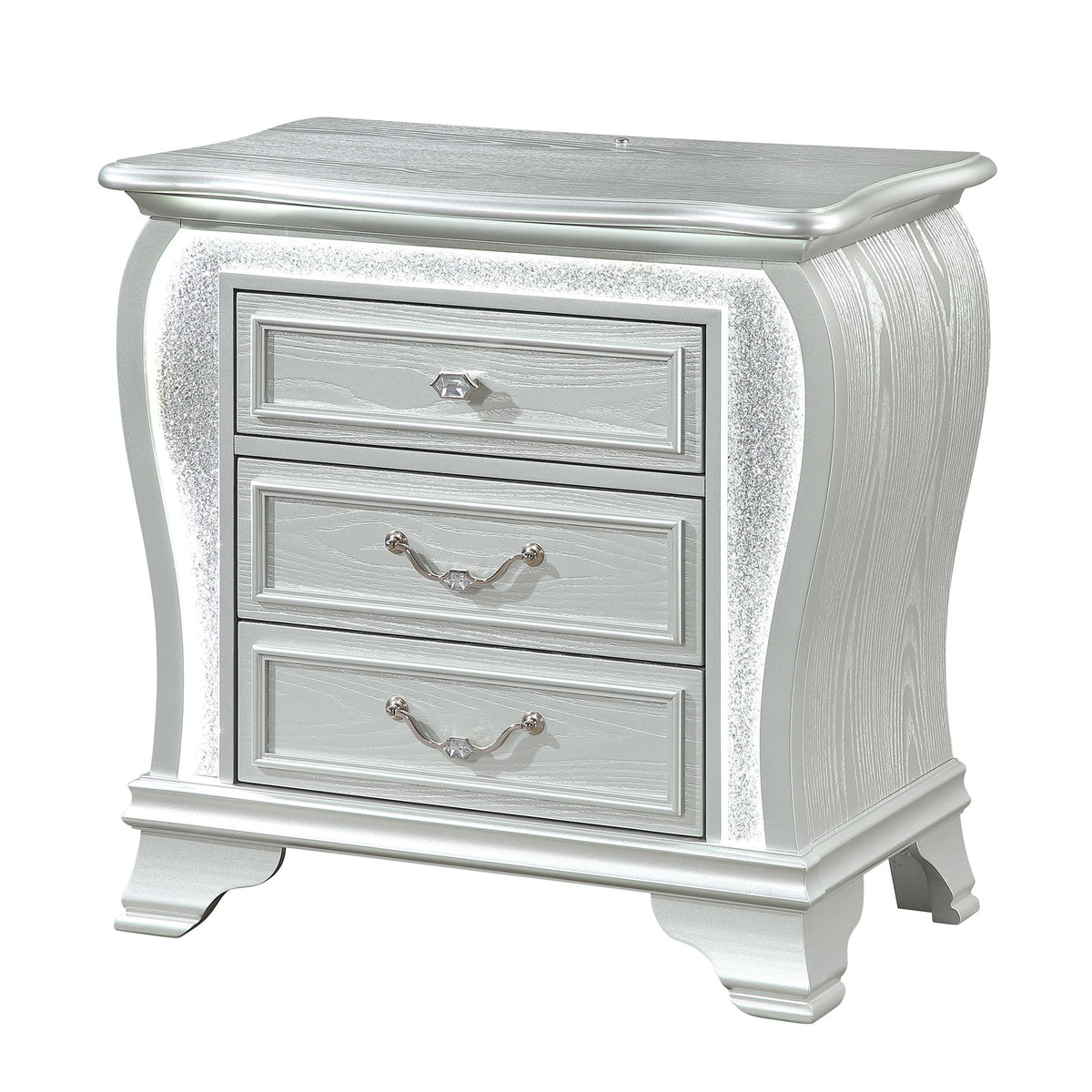 Aurelia - Nightstand With LED - Silver