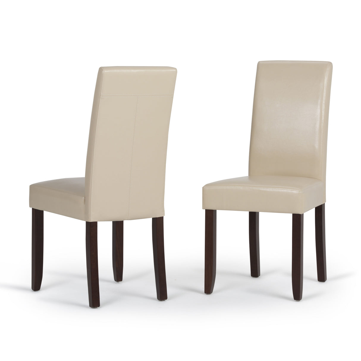 Acadian - Upholstered Parson Dining Chair (Set of 2) Beige Faux Leather by Simpli-Home | Bel Furniture