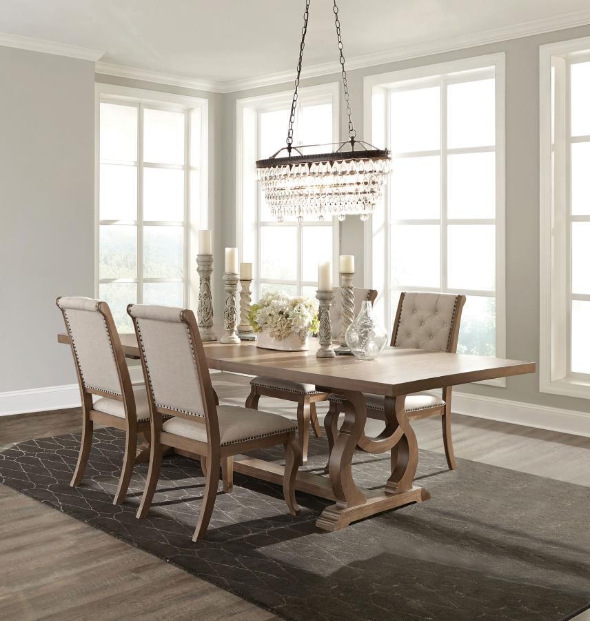 Brockway - Extension Leaf Dining Set Beige 5 Pc. Table, 4 Chairs by CoasterEssence | Bel Furniture