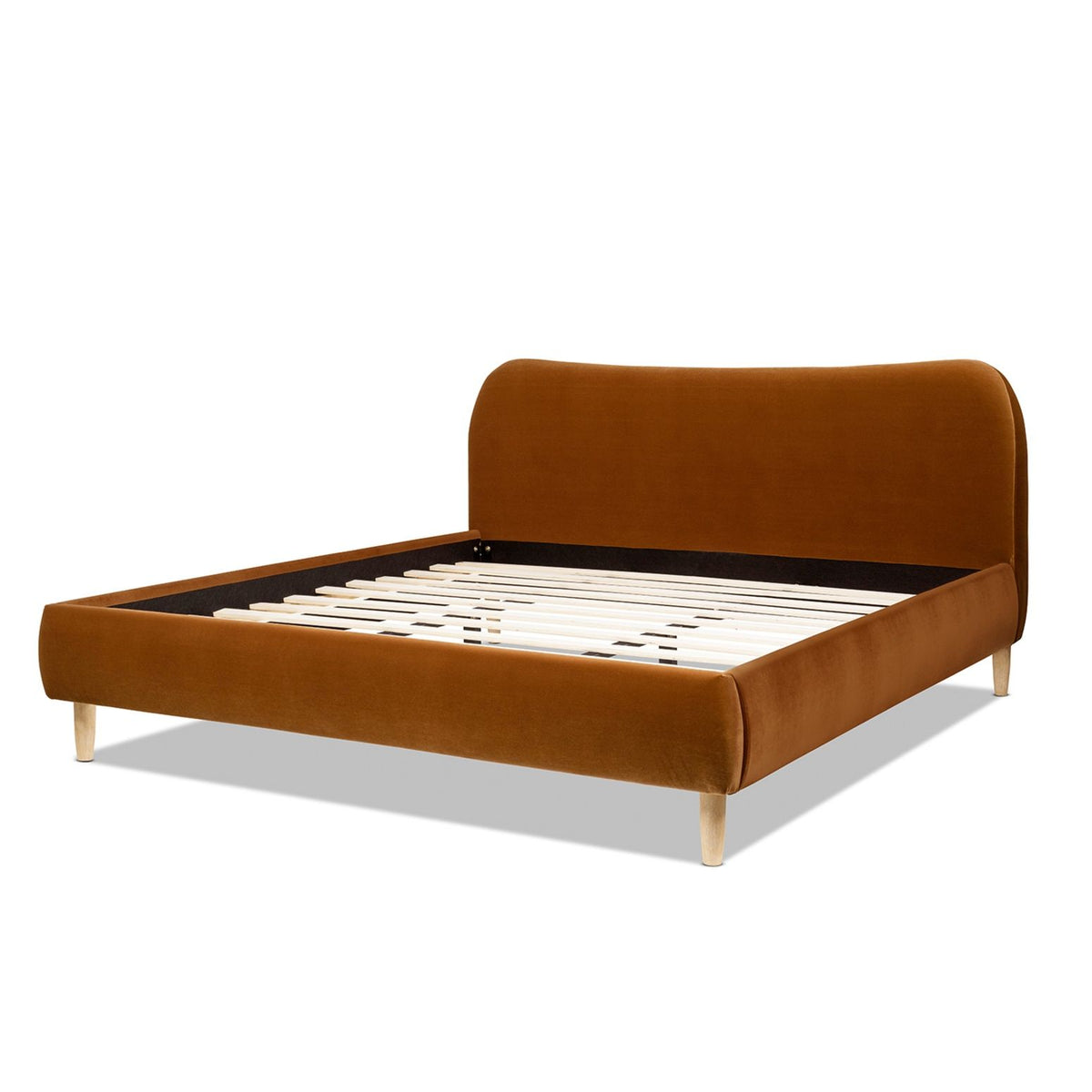 Roman - Curved Headboard Upholstered Platform Bed