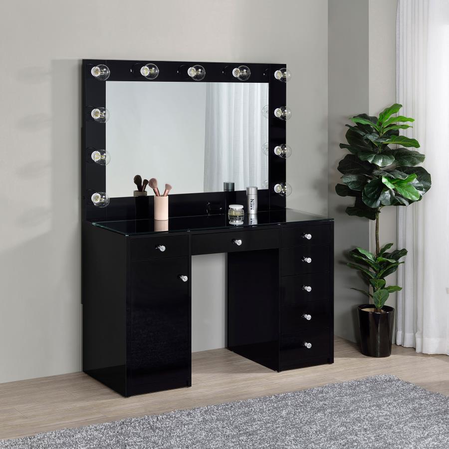 Acena - 7-Drawer Vanity Set With Lighting by CoasterEssence | Bel Furniture