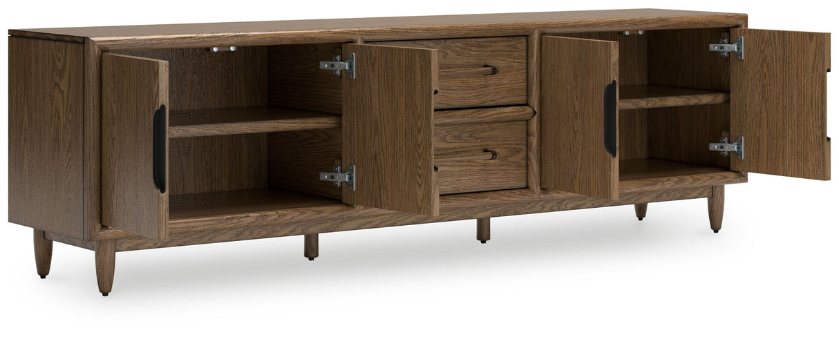 Roanhowe - Brown - Extra Large TV Stand by Signature Design by Ashley® | Bel Furniture
