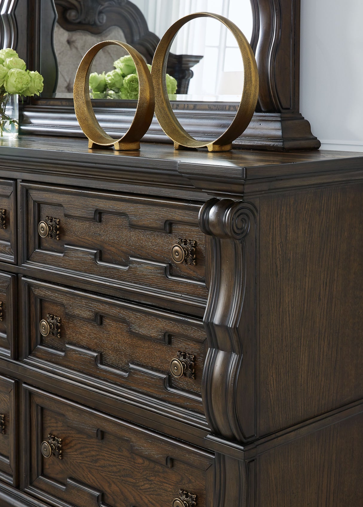 Maylee - Dark Brown - Dresser And Mirror by Signature Design by Ashley® | Bel Furniture