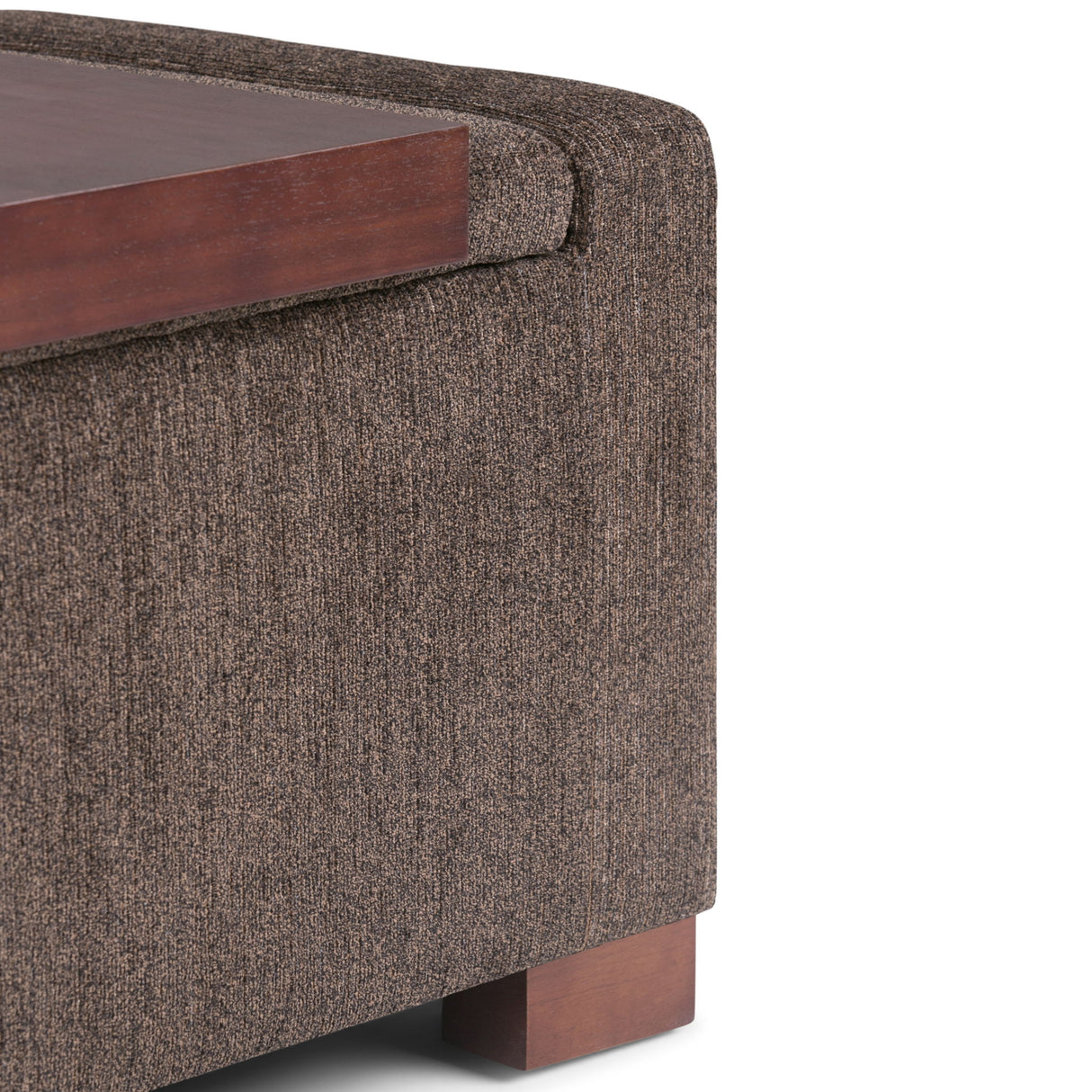 Bretton - Lift Top Storage Ottoman - Deep Umber Brown by Simpli-Home | Bel Furniture