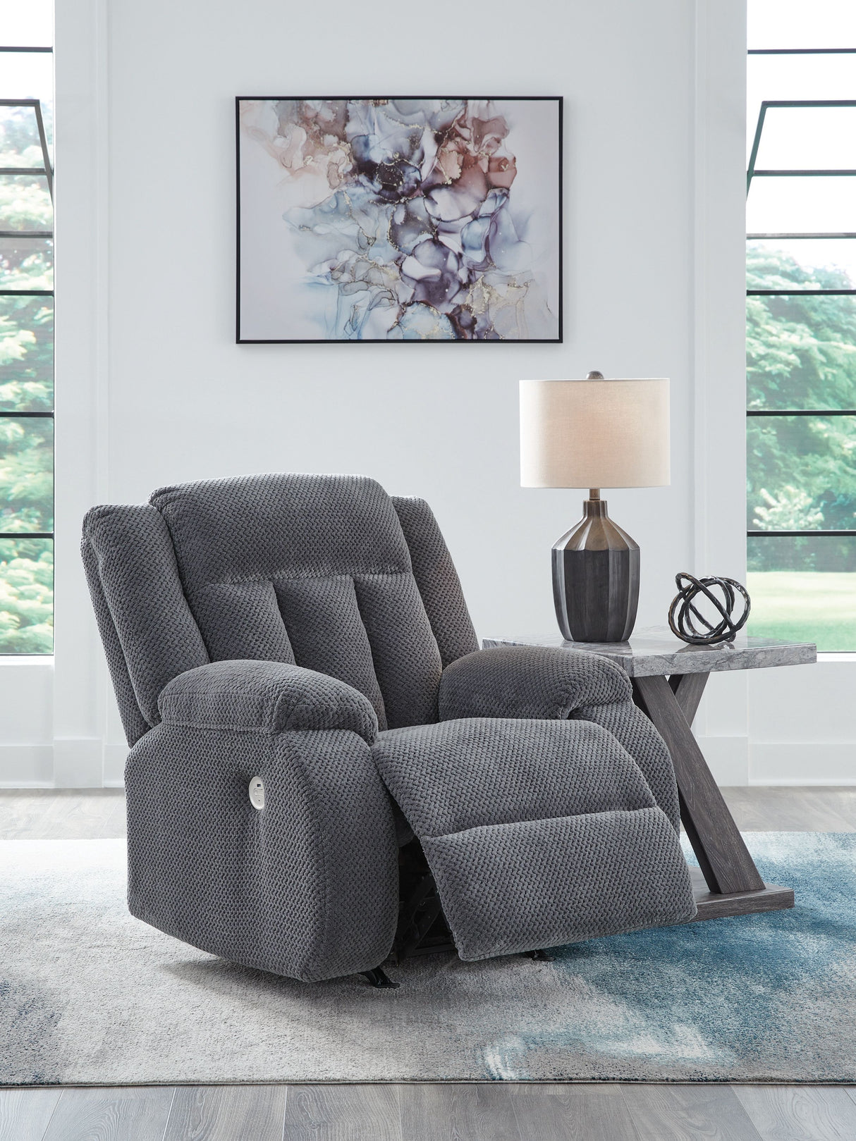 Observation - Steel - Power Rocker Recliner by Signature Design by Ashley® | Bel Furniture