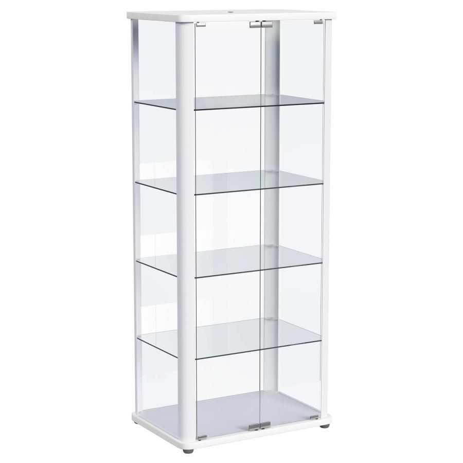Aero - 5-Shelf Display Curio Cabinet With Led Lighting by Coaster Fine Furniture | Bel Furniture