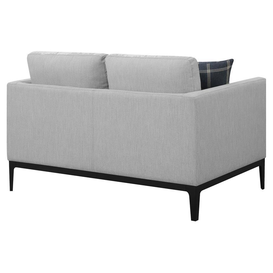 Apperson - Upholstered Track Arm Loveseat - Light Gray by CoasterElevations | Bel Furniture