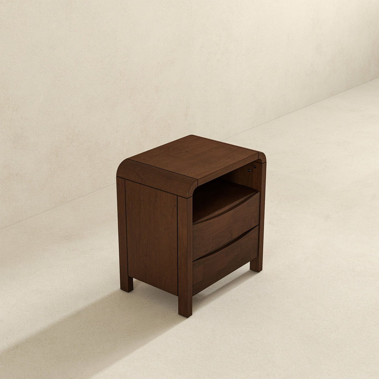 Lionel - Mid-Century Modern Nightstand 2 Drawer - Brown by Ashcroft Furniture | Bel Furniture