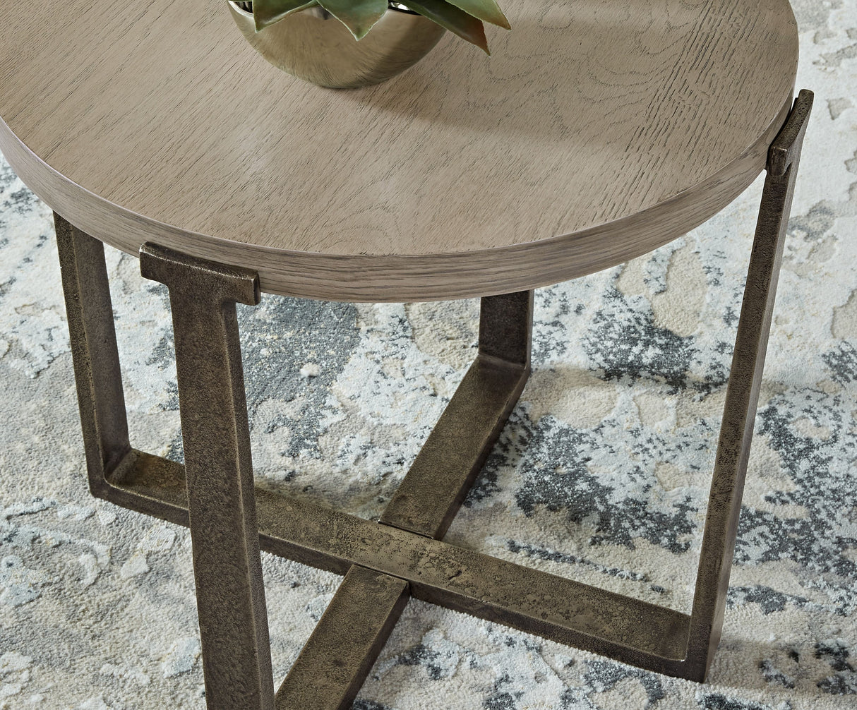 Dalenville - Gray - Round End Table by Signature Design by Ashley® | Bel Furniture