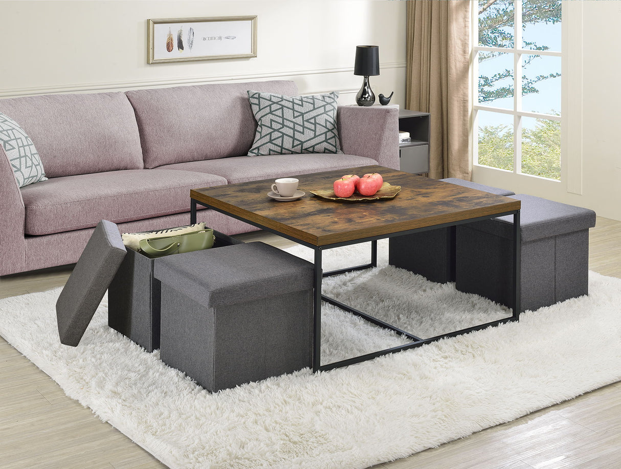 Caitlin - Wood Grain 5 Piece Coffee Table (Set of 5) by Lilola Home | Bel Furniture