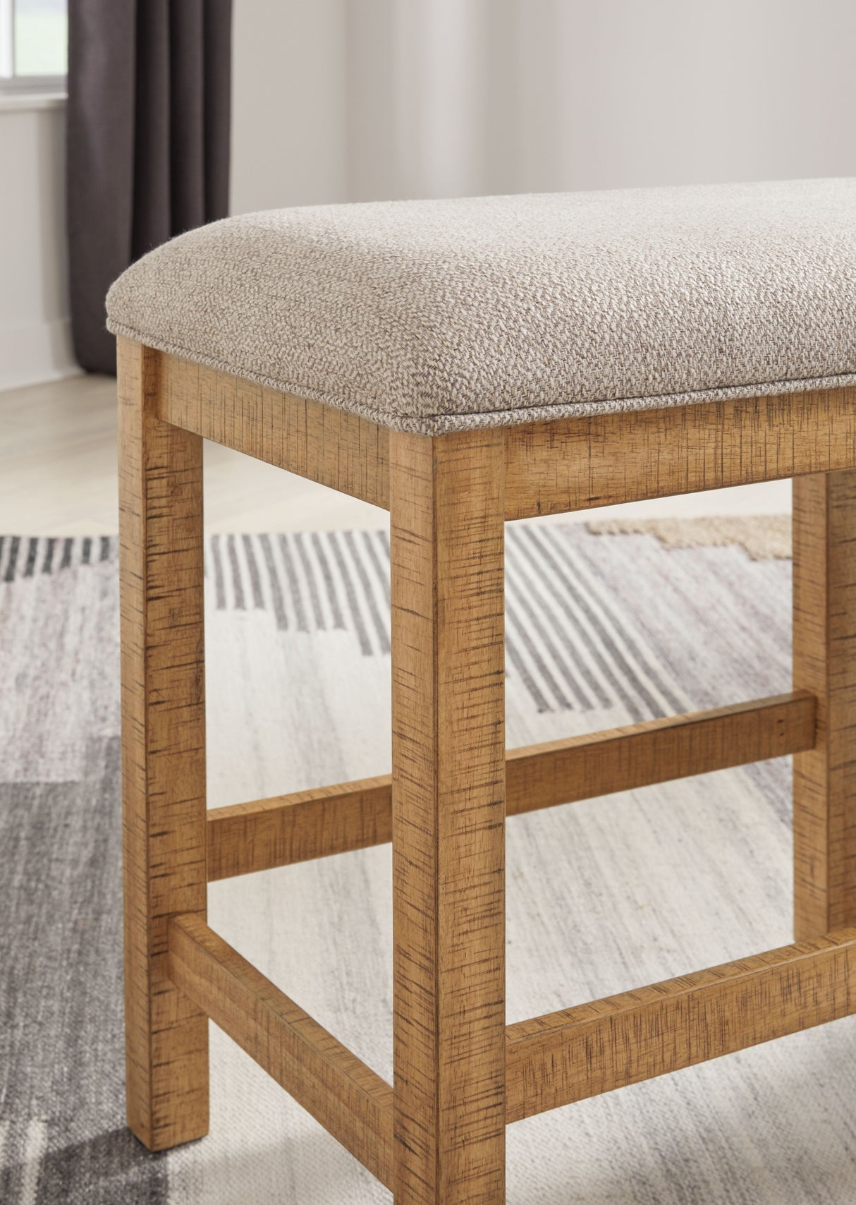 Havonplane - Brown - XL Counter Height Upholstered Dining Bench by Signature Design by Ashley® | Bel Furniture