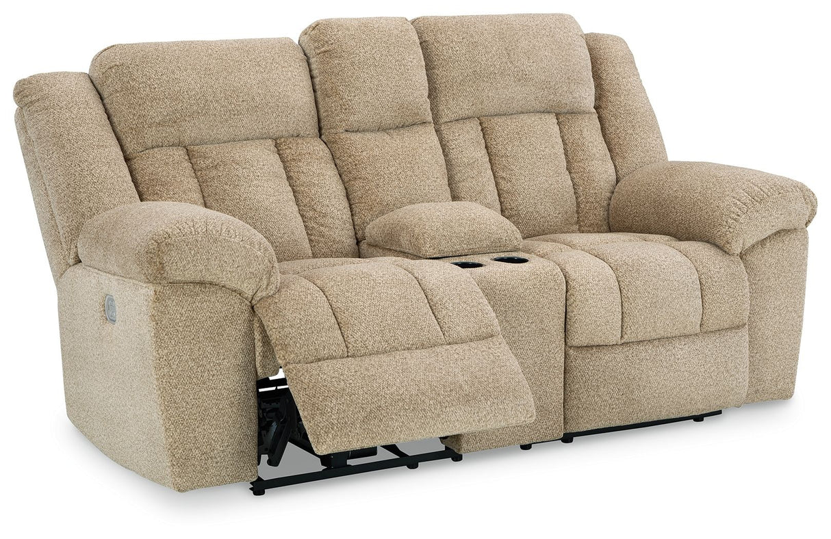 Tip-off - Power Reclining Loveseat With Console / Adj Headrest by Signature Design by Ashley® | Bel Furniture