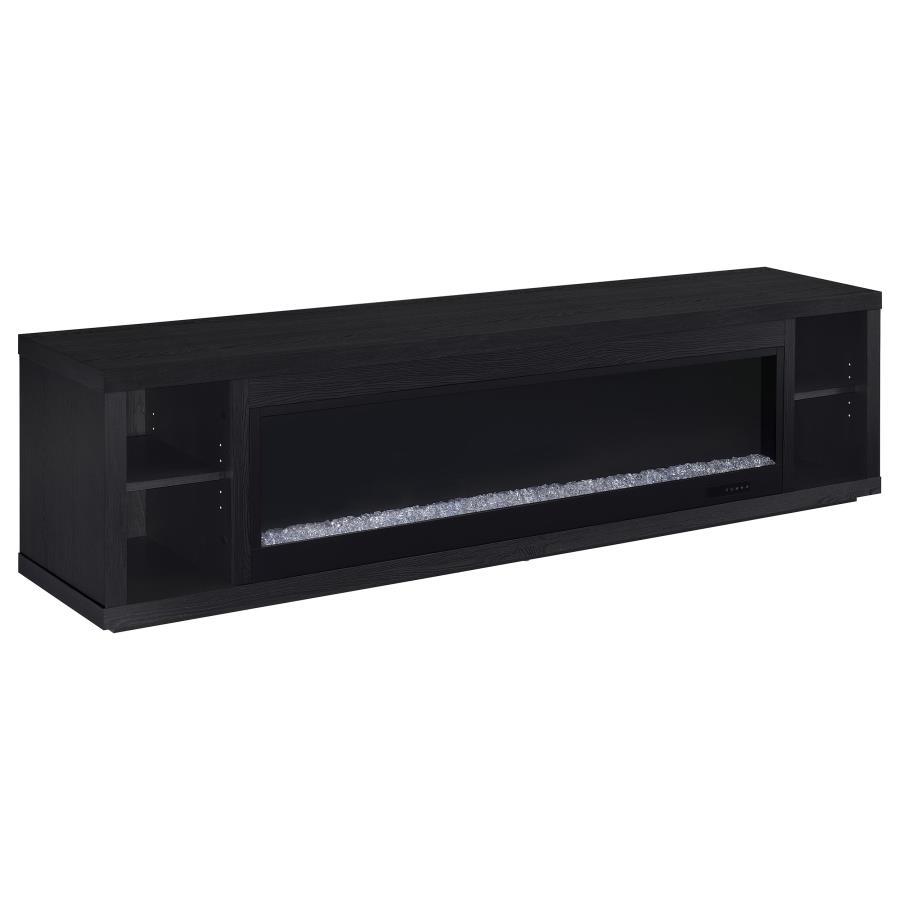 Deiter - 79" TV Stand Fireplace Media Console - Black
