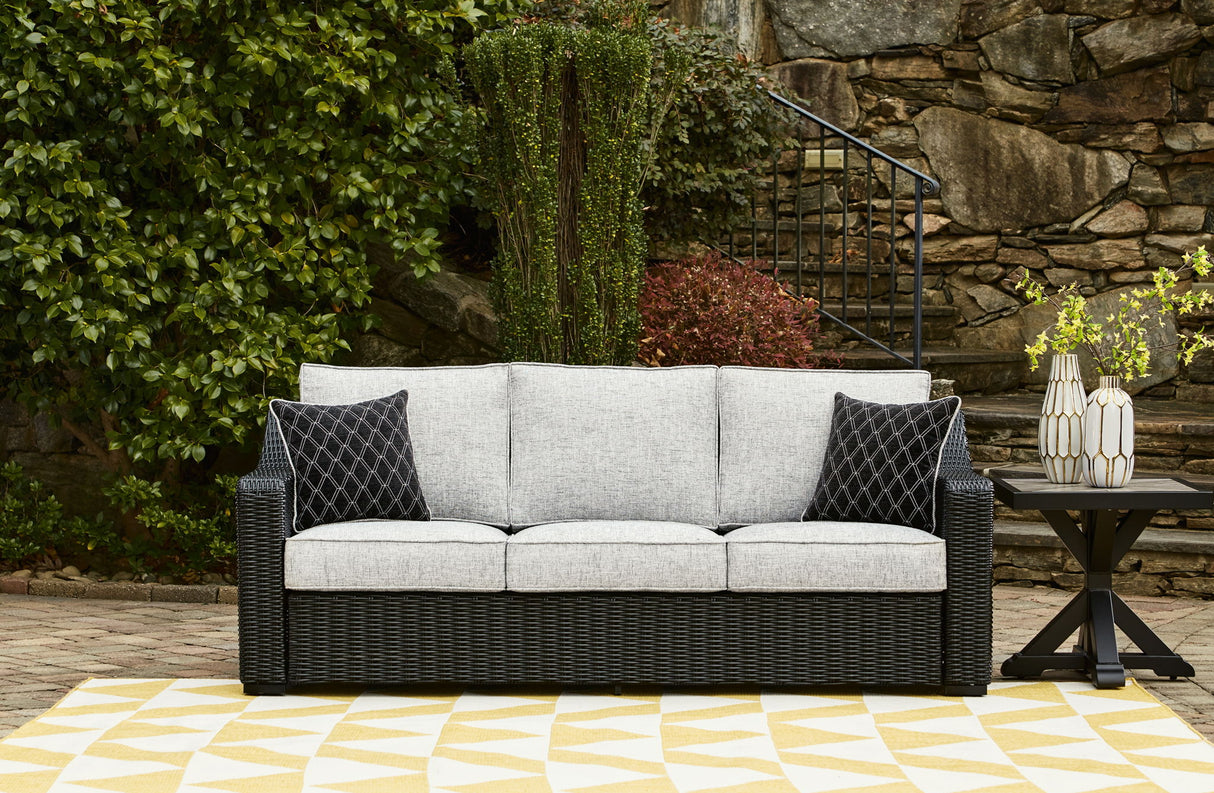 Beachcroft - Sofa With Cushion - Black / Light Gray