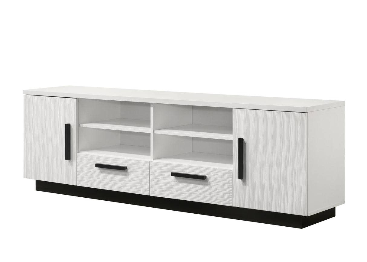 Matilda - TV Stand With Drawers - White Finish by Lilola Home | Bel Furniture
