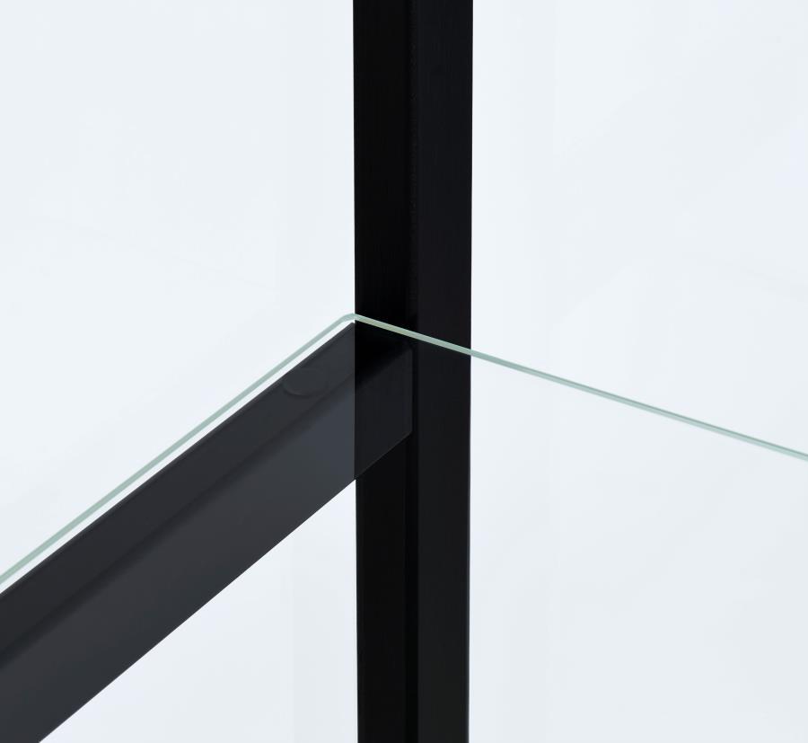Cyclamen - 4-Shelf Clear Glass Curio Display Cabinet - Black by CoasterEveryday | Bel Furniture