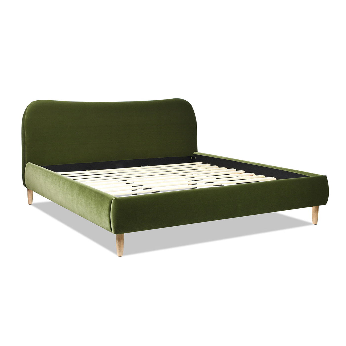 Roman - Curved Headboard Upholstered Platform Bed by Jennifer Taylor Home | Bel Furniture