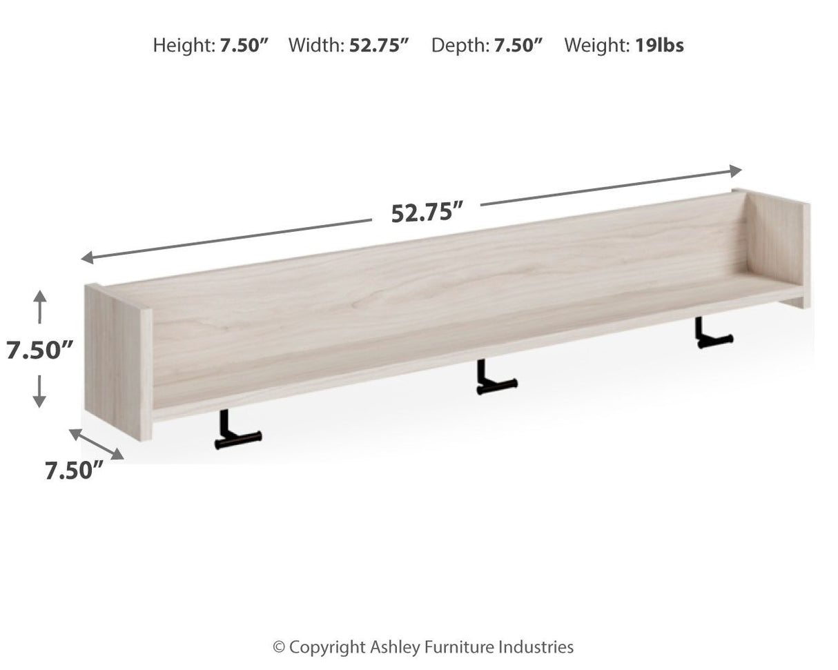 Socalle - Light Natural - Wall Mounted Coat Rack w/Shelf by Signature Design by Ashley® | Bel Furniture