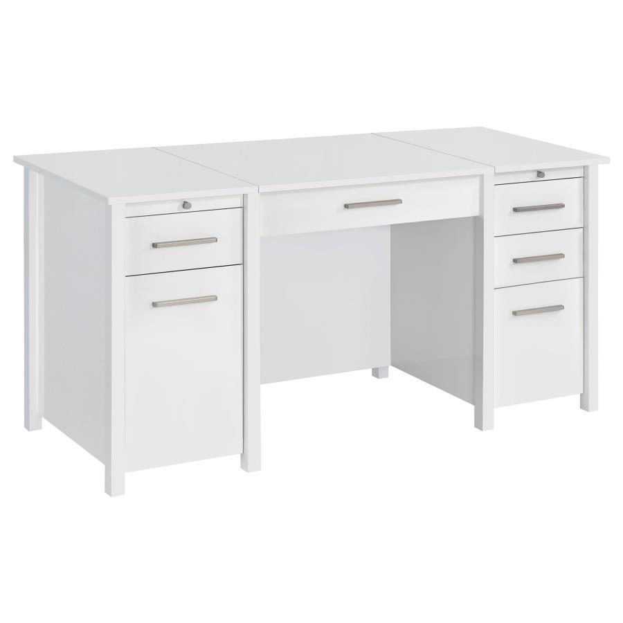 Dylan - 4-Drawer Lift Top Office Desk White by CoasterEssence | Bel Furniture