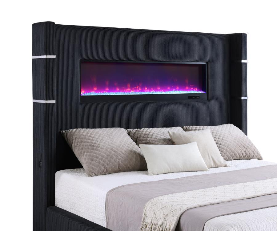 Tisdall - Upholstered Fireplace Bed by Coaster Fine Furniture | Bel Furniture