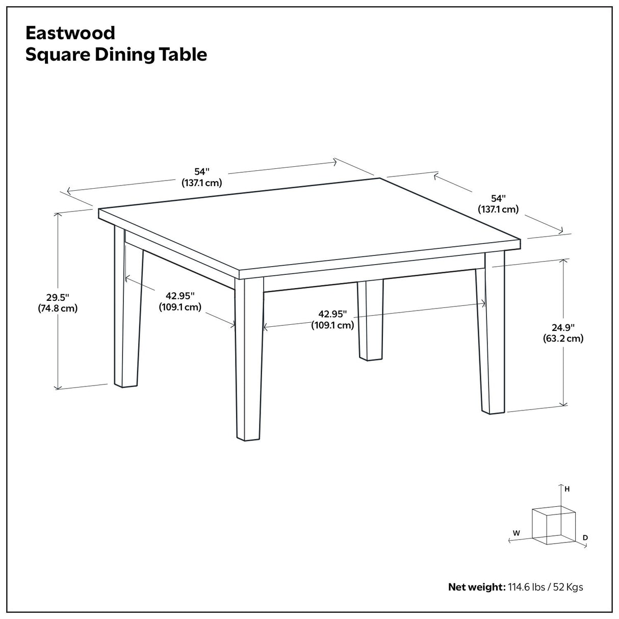 Eastwood - Square Dining Table - Java Brown