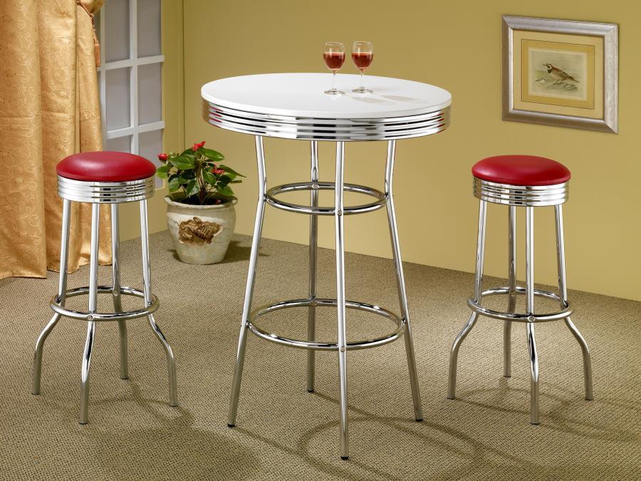 Retro - Upholstered Metal Swivel Bar Stool (Set of 2) by CoasterEveryday | Bel Furniture