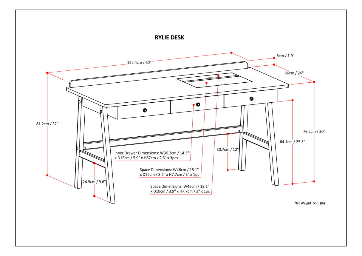 Rylie - Desk - Natural Aged Brown by Simpli-Home | Bel Furniture