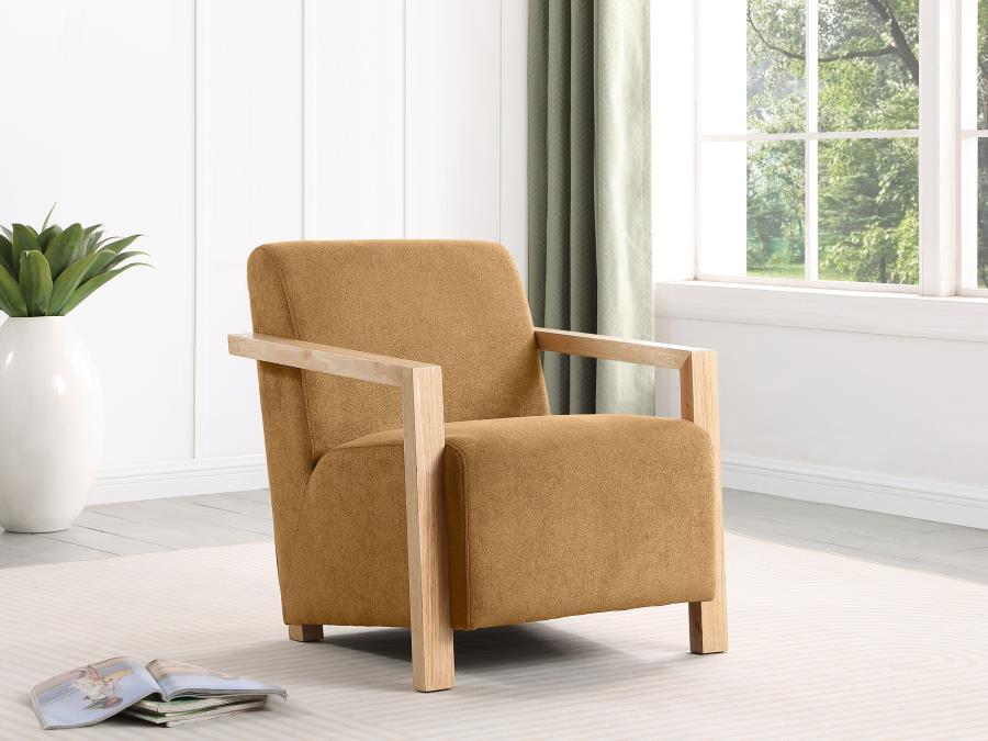 Diego - Upholstered Accent Arm Chair With Wood Arms by CoasterEveryday | Bel Furniture