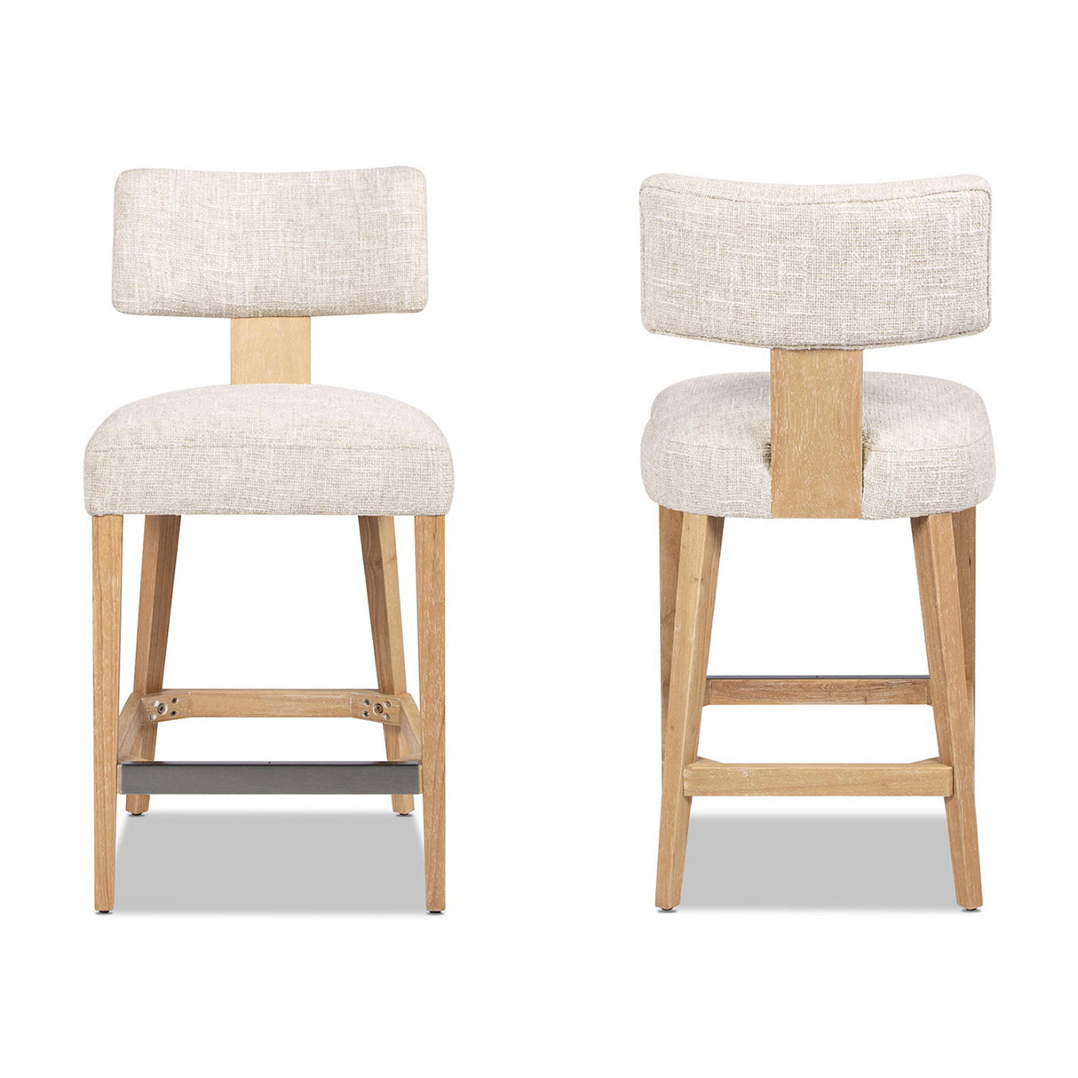 Penny - Round Arched Upholstered Counter Stool (Set of 2) - Travertine Beige by Jennifer Taylor Home | Bel Furniture